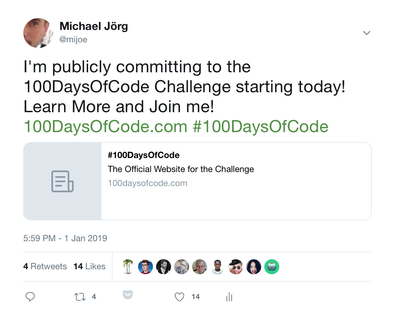 Commitment to 100DaysOfCode Challenge