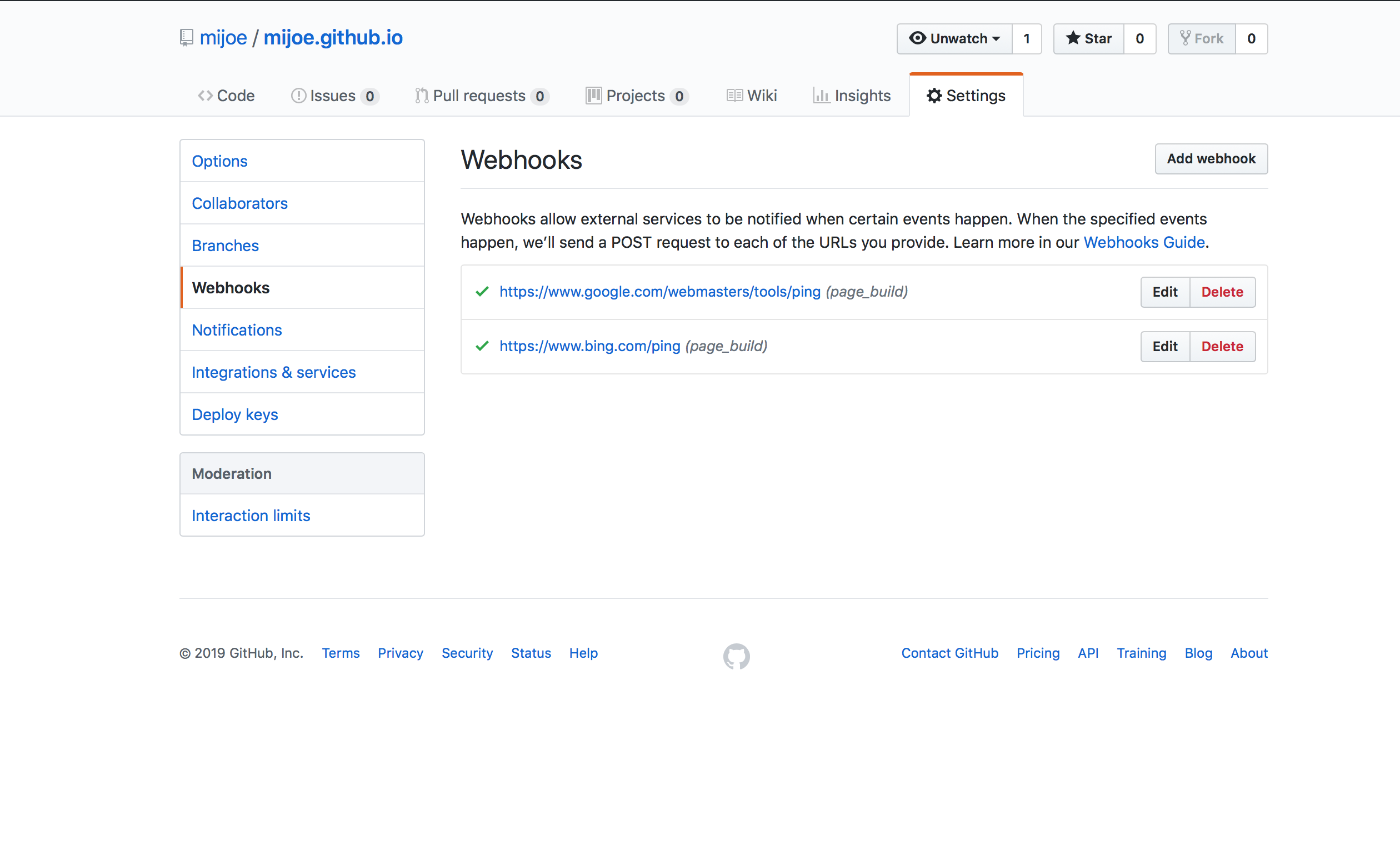 GitHub WebHooks